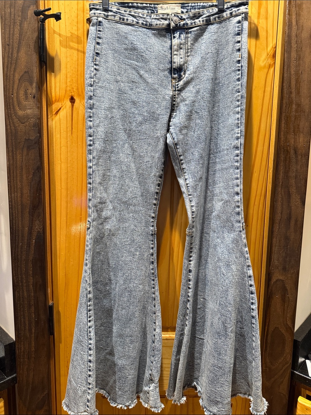 Peach Love California Light Wash Flared Jeans